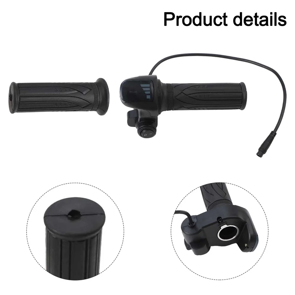 Enhanced Electric Bicycle Throttle Grip with Start Button & Voltage Display for E-Bike and Scooter Handlebar Accessories