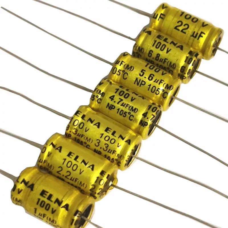 Tweeter Stepless Axial Electrolytic Crossover Horizontal Capacitor 5PCS 2.2/3.3/4.7/6.8/10UF/100V