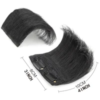 Extension capillaire synthétique courte et lisse, 10cm, doublure de cheveux Invisible, couverture latérale supérieure, postiche pour femmes 4