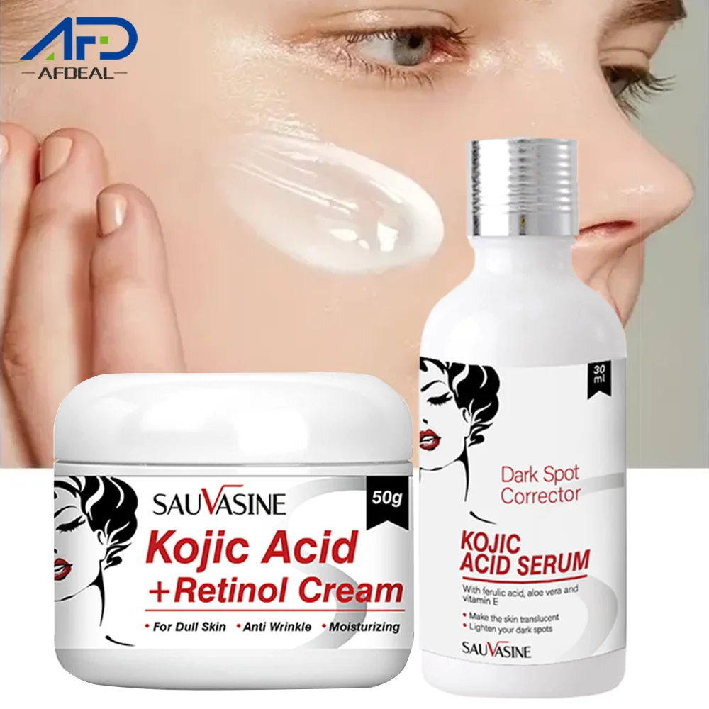 Kojic Acid Retinol Cream Skin Whitening Cream Remove Dark Spots Anti Aging Brighten Moisturizing Nourishing Facial Skin Care