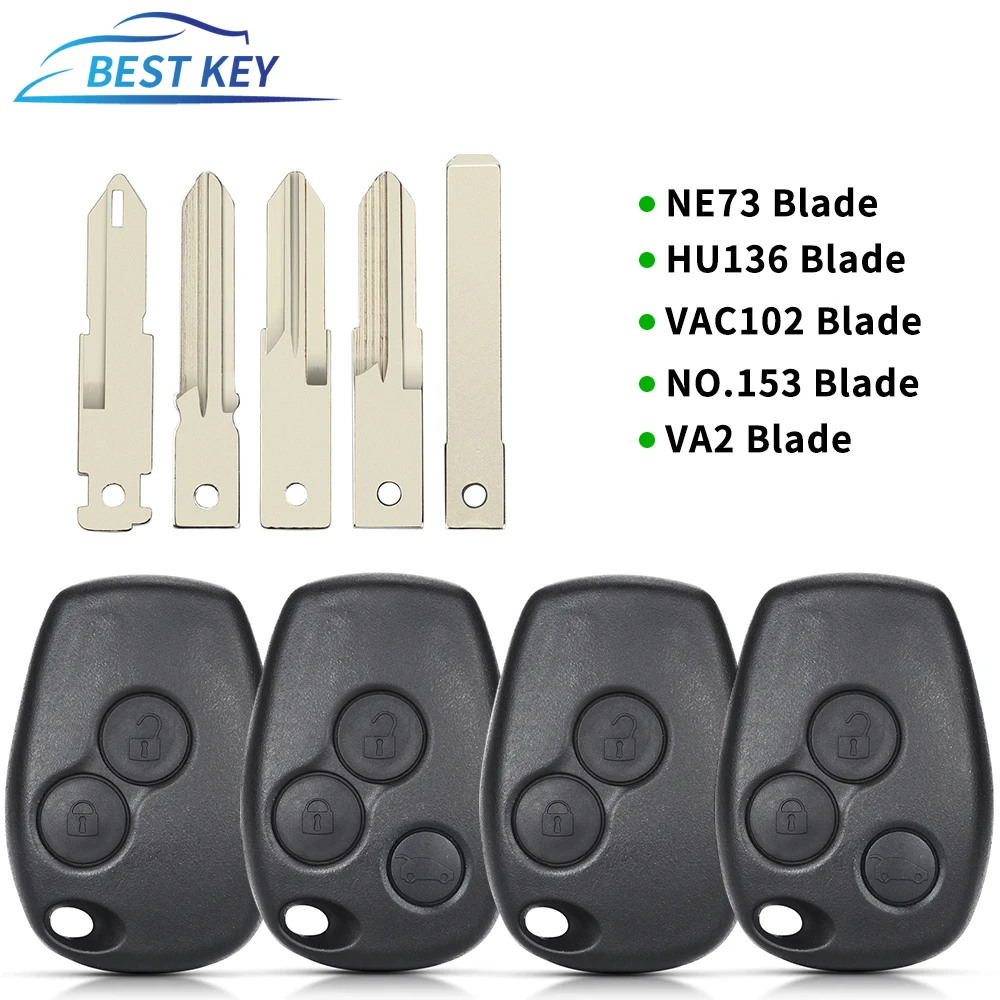 BEST KEY 2/3 Button Key Case For Renault Megane Modus Espace Laguna Duster Logan Sandero Fluence Clio Kango For Nissan Fob Shell