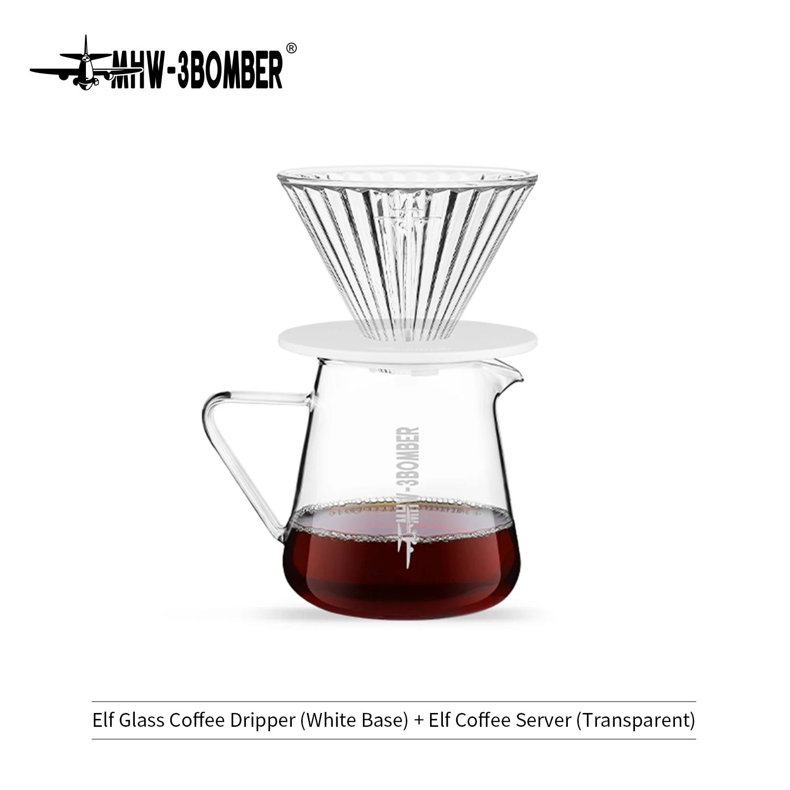 MHW-3BOMBER 500 مللي زجاج صب فوق خادم القهوة ومجمو...