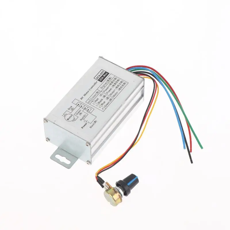 【1Pc PWM 속도 조절기 무단계 DC 모터 속도 컨트롤러 DC 9V-60V 12V 24V 60V 20A 모터 펄스 폭 변조기 조절기】