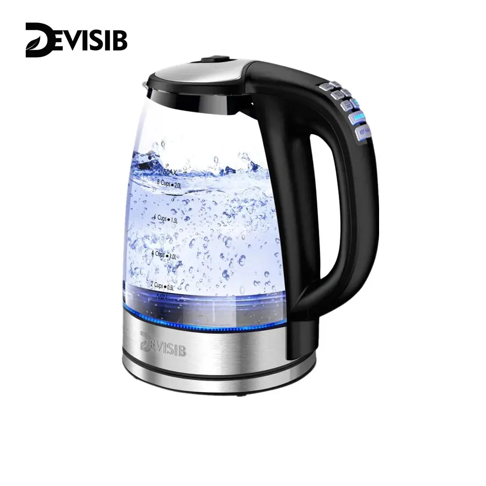 DEVISIB Electric Kettle Temperature Control 4Hours Keep Warm 2L Glass Tea  Coffee Hot Water Boiler Food Grade 304 Stainless Steel - AliExpress