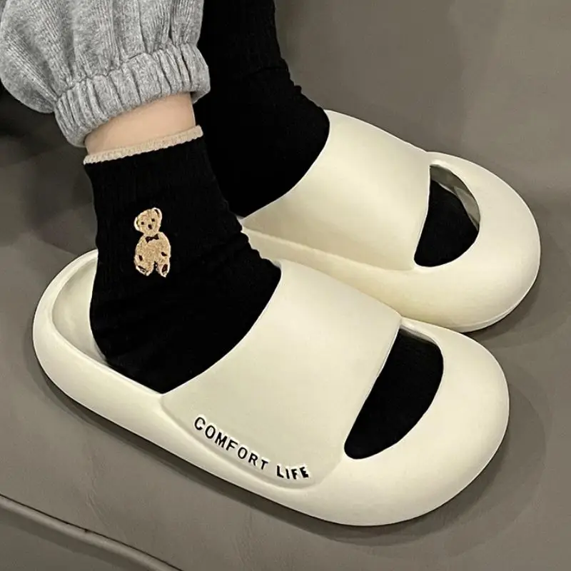 VENTACT New Bath Slippers Unisex Outdoor Shoes Waterproof Women And Men Indoor Heel Wrap Cozy Home Thick Bottom Shoes