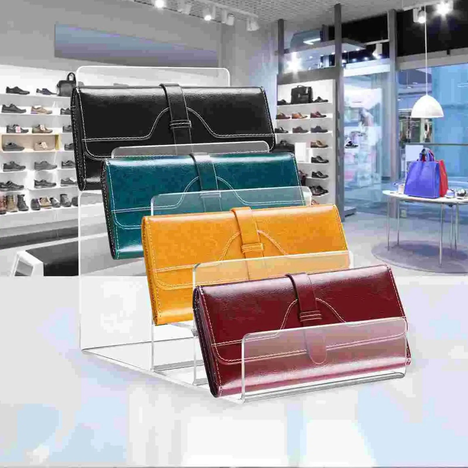 Acrylic Display Riser Decoration Transparent Step Display Collectibles Display Shelf for Glasses Purse Wallet Jewelry Cosmetic