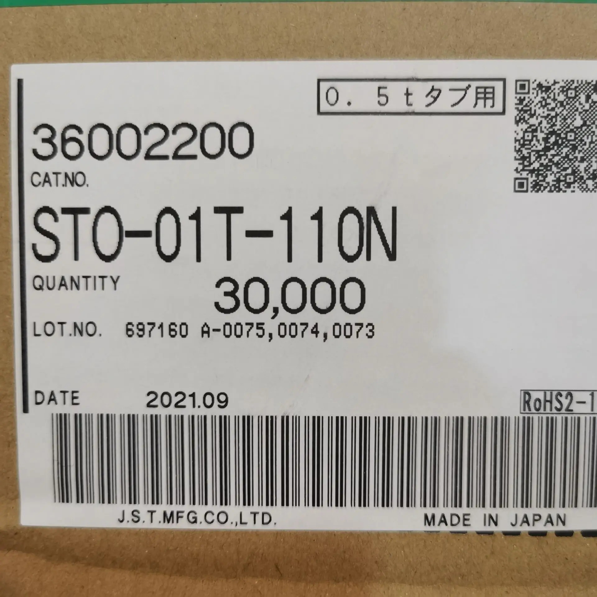 

50pcs original new JST connector STO-01T-110N terminal wire gauge 20-24AWG