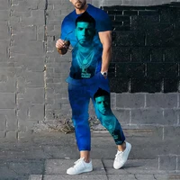 Men T-shirt Pants Tracksuit Rapper Anuel AA 3D Print T Shirts Trousers Sets 2 Pieces Summer Streetwear Oversized Suit Sportswear 1