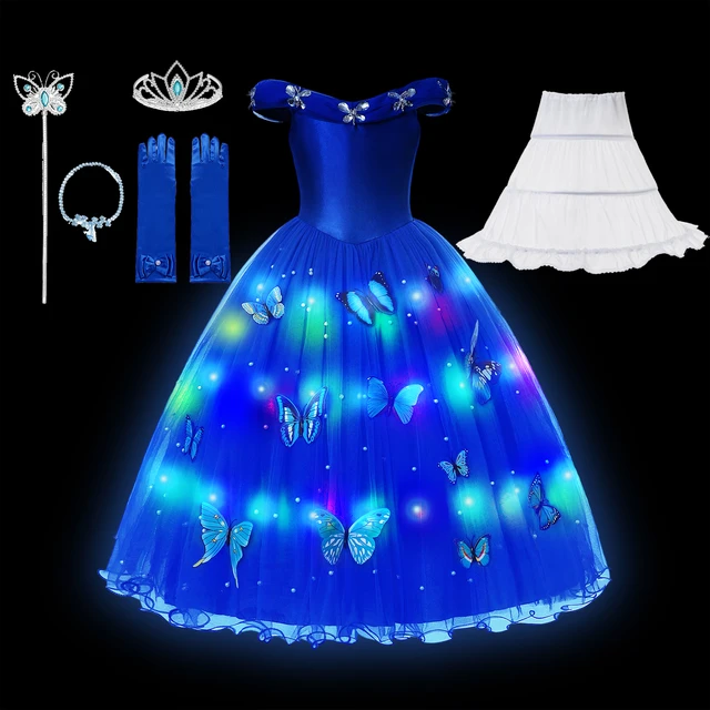 Meninas Cinderela Led Light Up Vestido Cosplay Princesa Carnaval Fantasia  Roupas Crianças Natal Fantasia Disfarce Aniversário Roupas - Vestidos De  Fantasia Para Crianças - AliExpress