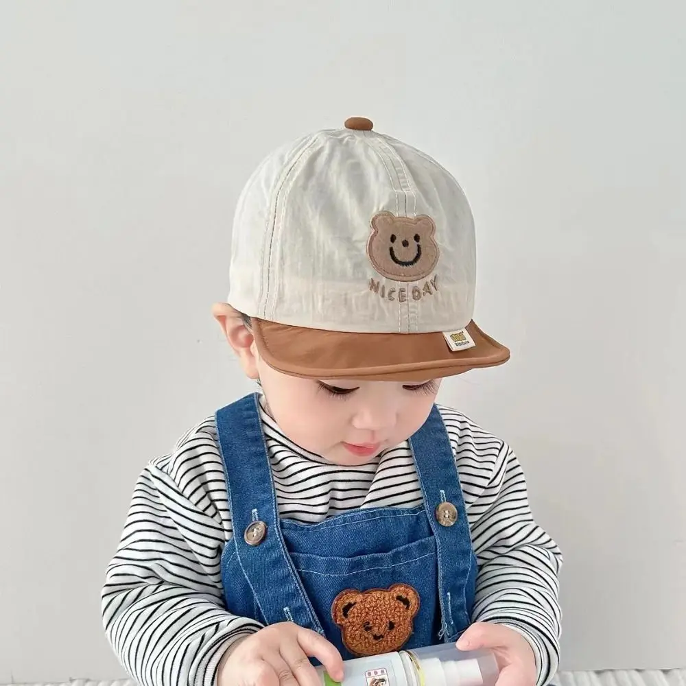 New Summer Bear Baseball Cap Quick-drying Thin Baby Peaked Hat Soft Breathable Children Sunscreen Cap Toddler