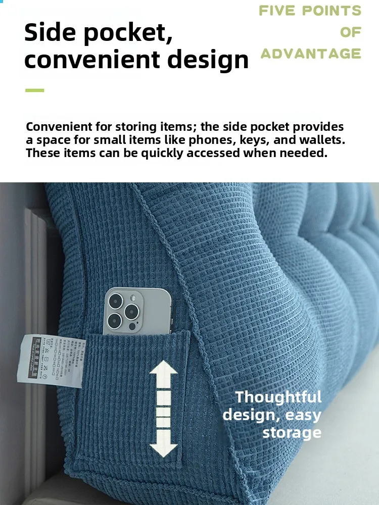 Modern mat e Bede Pillow Soft Plu Tat Bed Headrest Mobile Phone Play Waist Support Bed Barest Pad