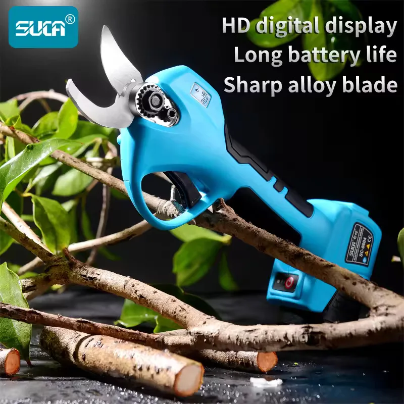 16.8V 8604 Electric Pruning Shear Powerful Cordless Electric Scissor Max 28mm Tree Branch Pruner Garden Secateur 2Ah x 2 Battery 4
