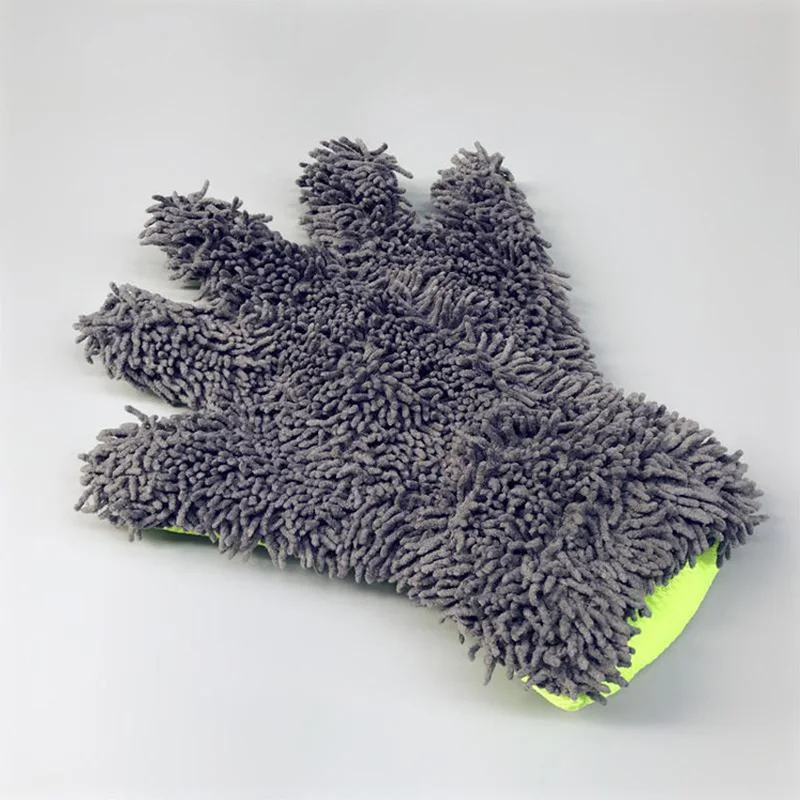 Chenille Car Wash Gloves Microfiber Wipe Car Sponge Scratch Free Wash Cleaning Coral Velvet Double-Sided Cleaning Tool