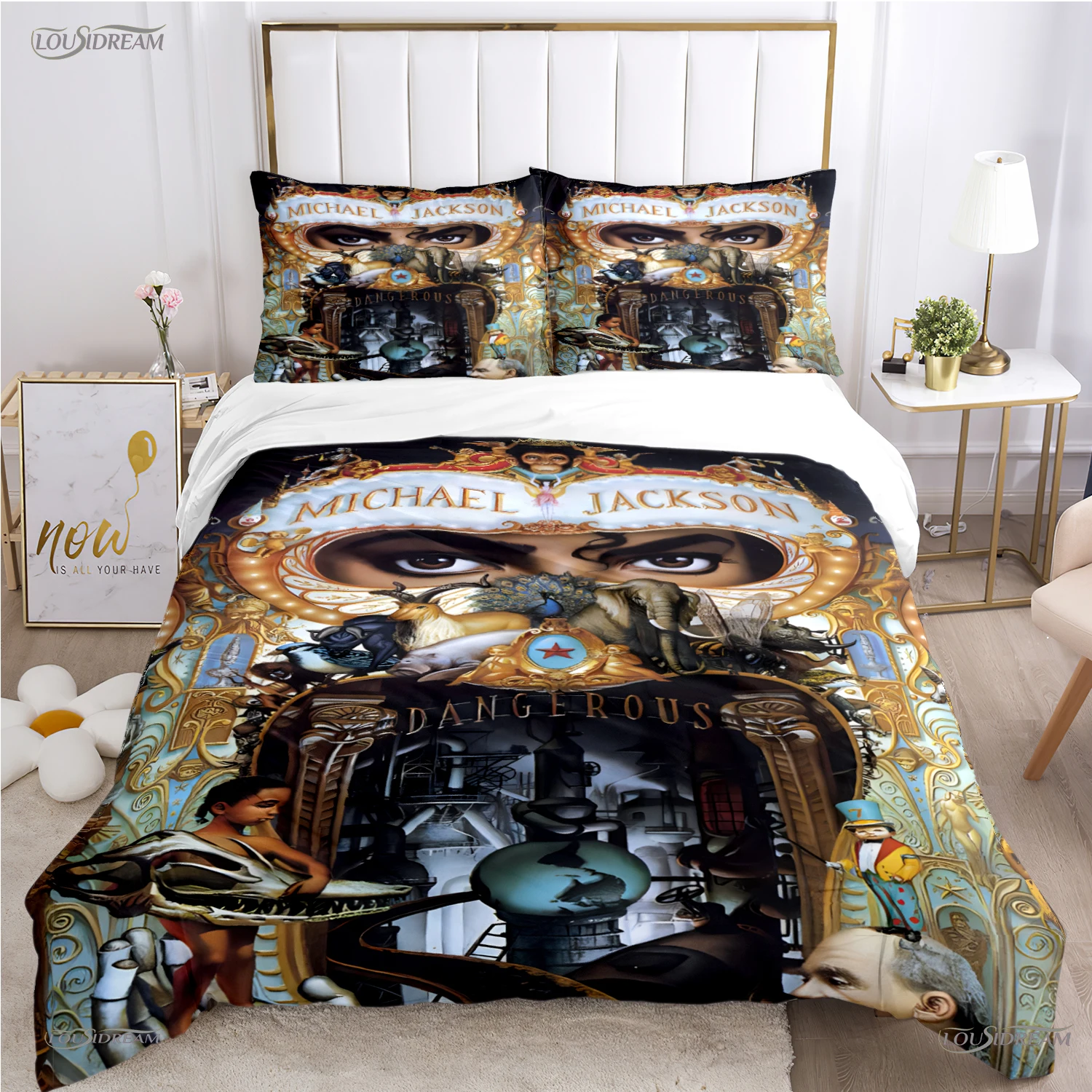 Michael J-Jackson Duvet Cover Comforter Fear Bedding set Soft Quilt Cover and Pillowcases for Teens Kid Single/Double/Queen/King