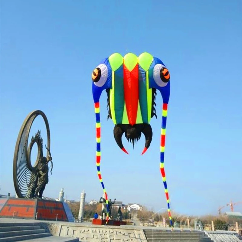

free shipping high quality 3square meters trilobites kite with line ripstop kite factory large kite reel soft octopus kite show