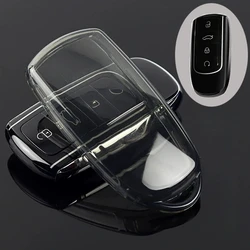 Clear TPU Car Remote Key Case Cover - Durable Key Protector and Accessory (Transparent Black)