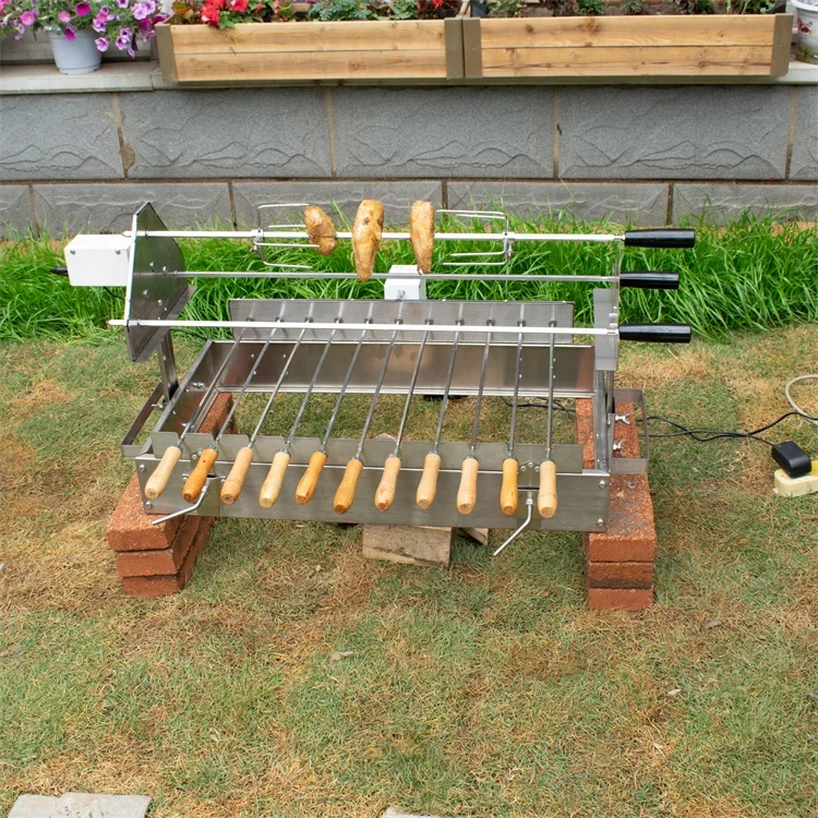 Cyprus BBQ Stainless Steel Grill Grilling Chicken Small Portable Skewers Rotisserie For Travel
