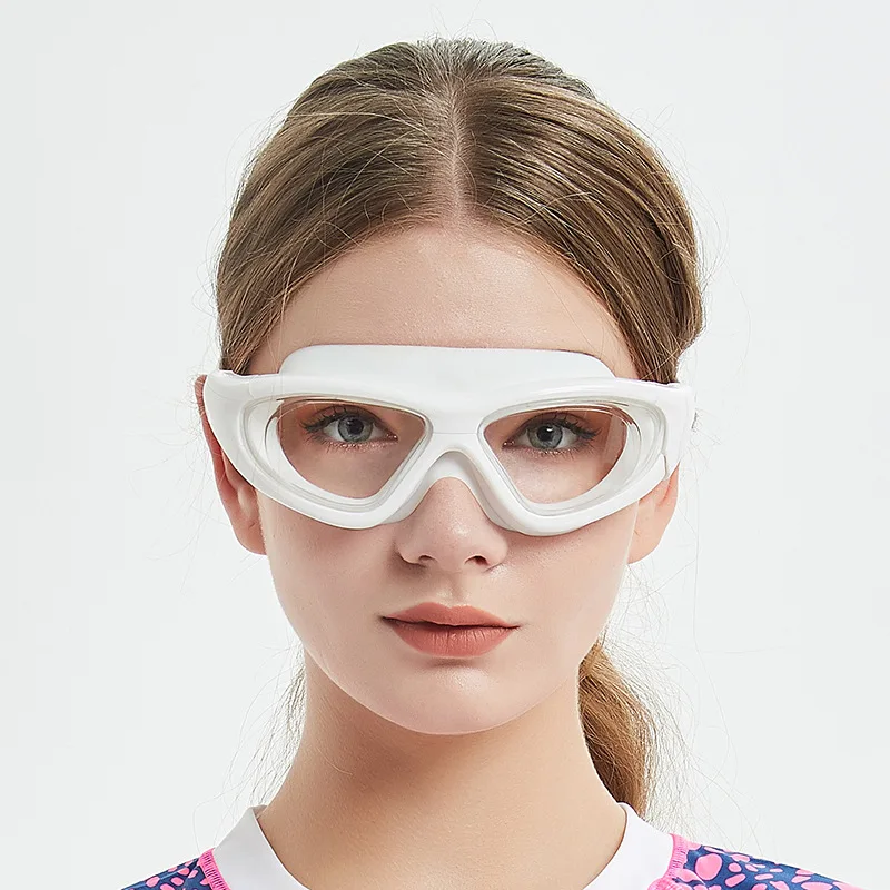 2022 Adult Swimming Goggles HD Antifog Electroplate Swim Glasses Big Box Lenses Swimming Equipm Wholesale 2