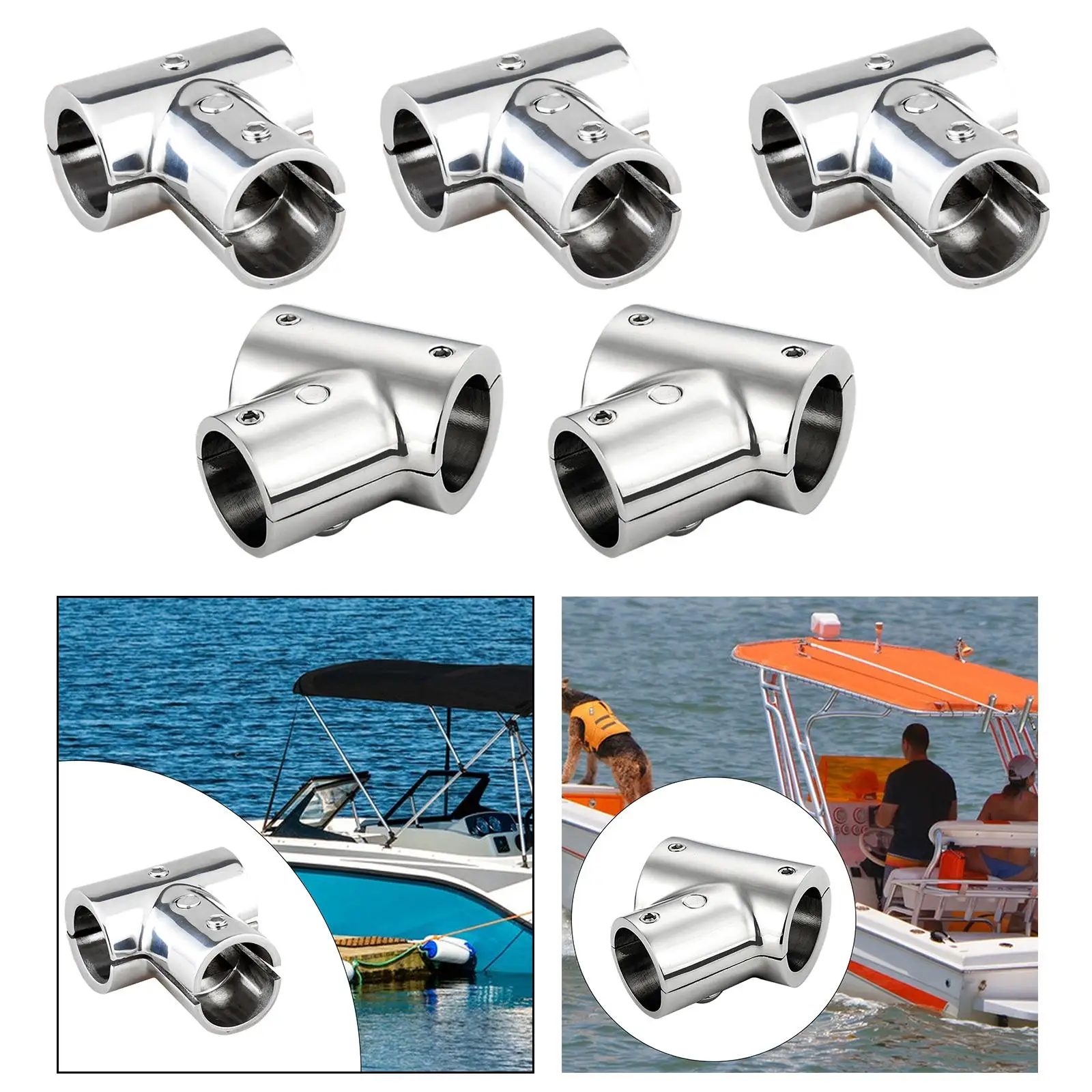 Boat Hardware,Boat Railing Pipe,3 Way Polished Surface,Boat Handrail Fitting,Boat Tee Connector for Ship Deck,Marine Sailboat