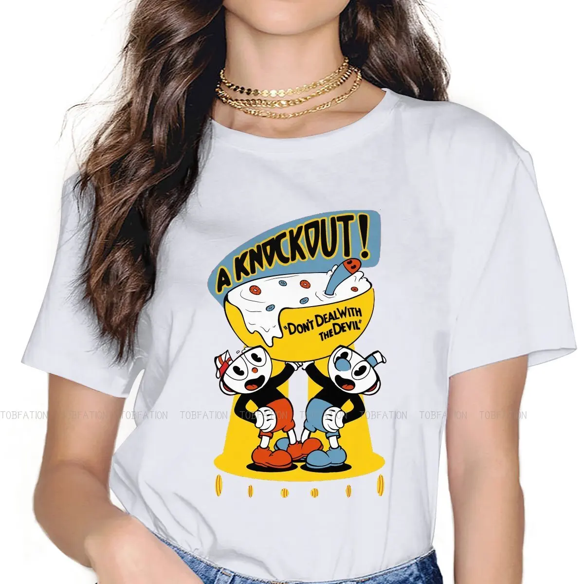 Brothers Mugs Camicie Femminili Cuphead Mug Man Game Vintage Women T-Shirt Harajuku Casual Femminile Blusas