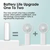 2000mAh Mini Portable Fan USB Rechargeable Cooler Collapsible Handheld Desktop Fan Quiet Foldable Office Home Handy Power Bank 6