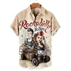 Shirts For Men 3d Vintage Fashion Violin Rocker Printed Rockabilly Hawaiian Shirt Short Sleeve Tops Outdoor Street Clothing 1