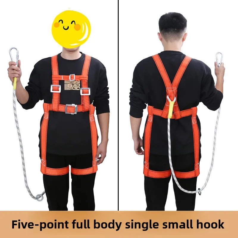 Premium Double Hook Full Body Safety Harness with 5-Point Secure Design for High-Altitude Operations