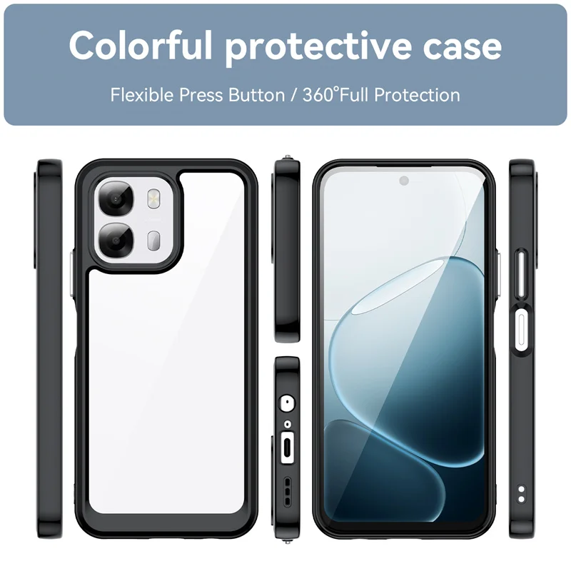 Transparent Colorful Shockproof TPU Protective Phone Case