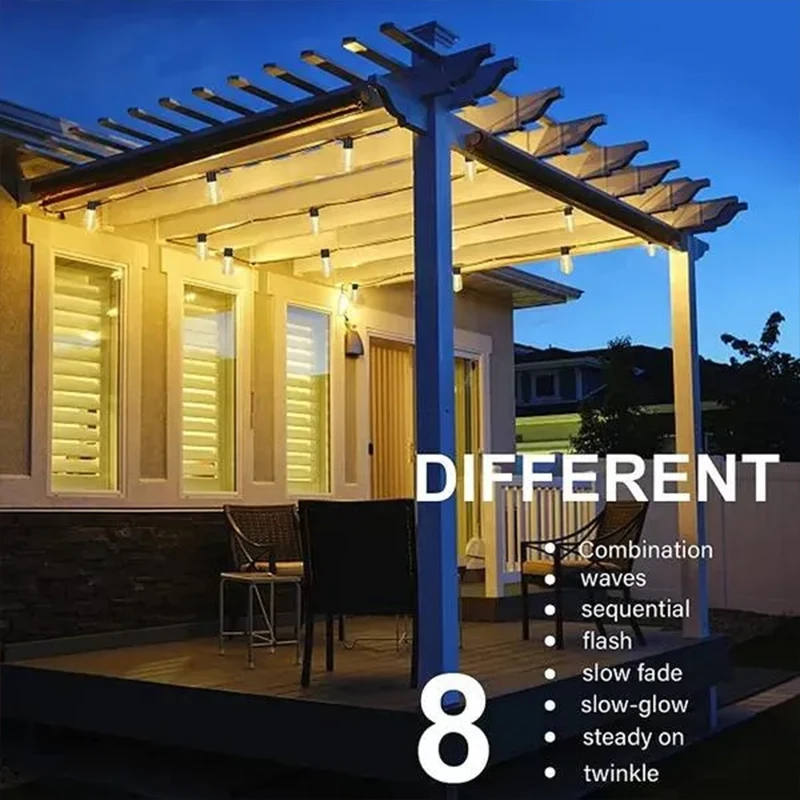 Description Picture 3 of itemOutdoor Solar String Lights LED IP65 Waterproof Edison Bulb Retro Vintage Christmas Garland Garden Party Decoration Fairy Lamp