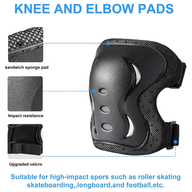 GOMOREON Protective Gear Set Skating Helmet Knee Pads Elbow Pad Wrist Hand Protector for Kids Adult Cycling Roller Rock Climbing 2