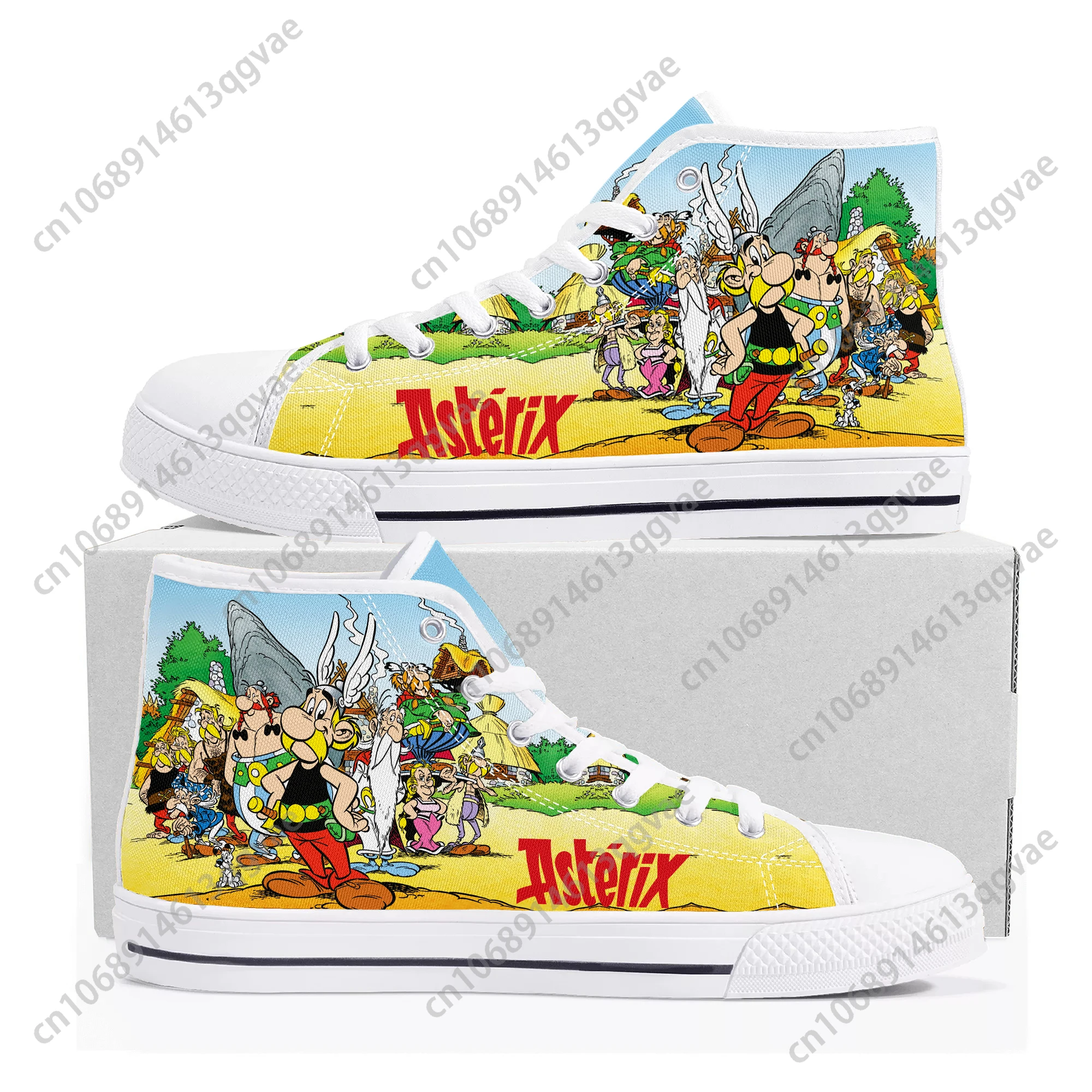 

Asterix Adventure Obelix High Top Sneakers Mens Womens Teenager High Quality Canvas Sneaker Comics Manga Couple Customized Shoes