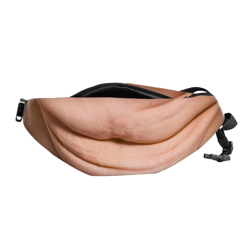 배꼽 허리 가방 도난 방지 캔버스 PU 조절 가능한 스트랩 재미있는 뚱뚱한 맥..