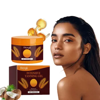 Sunless Tanning Gel Intensive Self Tanner Face Body Natural Bronzer Wheat Moisturizing Hydrating Summer Sunbed Self Fake Tan Gel