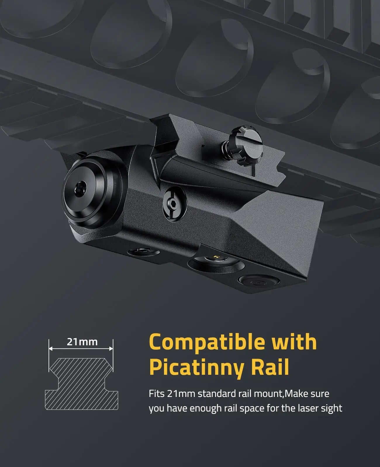 Laser sight MidTen Rifle Green or Red Laser Sight Picatinny Rail Tactical Sight Magnetic Rechargeable Aircraft Grade Materials