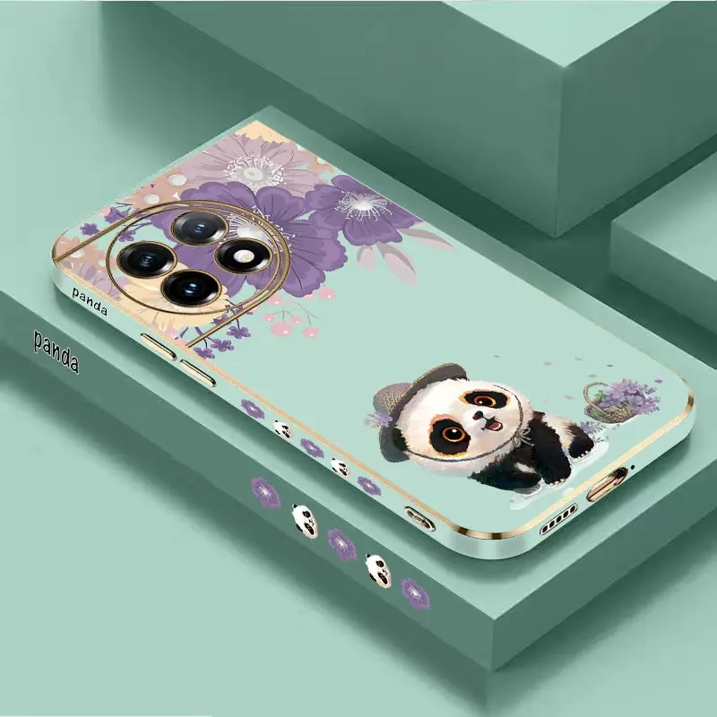 Flower Panda Luxury Plating Phone Case Cover