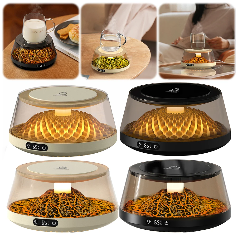 USB Thermostatic Heating Coaster 4 Temperature Settings Home Heating Coaster Electric Beverage Warmer for Home Office Desk