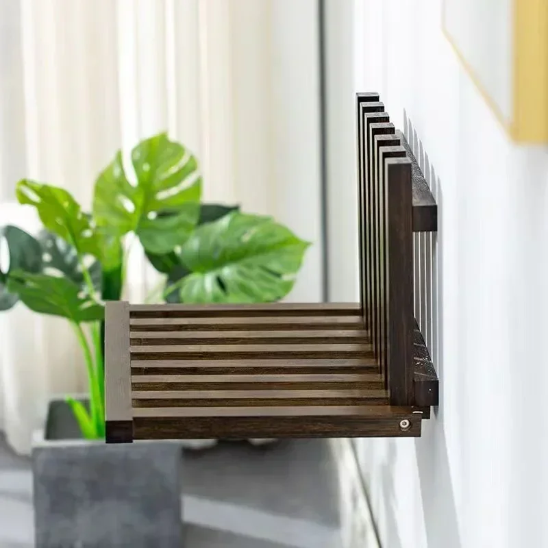 Wall Mounted Hidden Folding Chair Solid Wood Porch Door Shoe Bathroom Stool Cabinet Changing Footstool