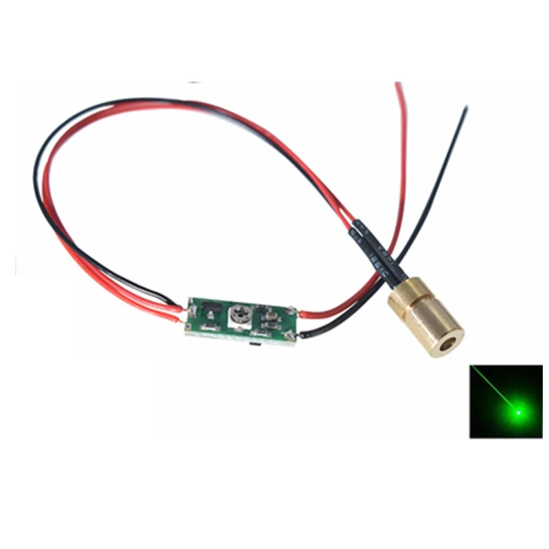 Modulo Diodo Laser A Luce Verde Mini 520Nm 10Mw All'Interno Della Scheda Driver 06X10,5Mm