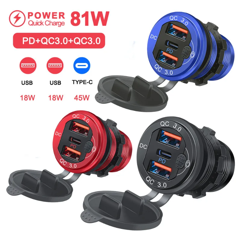 12V24VTripleAluminum81WUSBCMultipleCarChargerSocketPD30DualQC30.jpg
