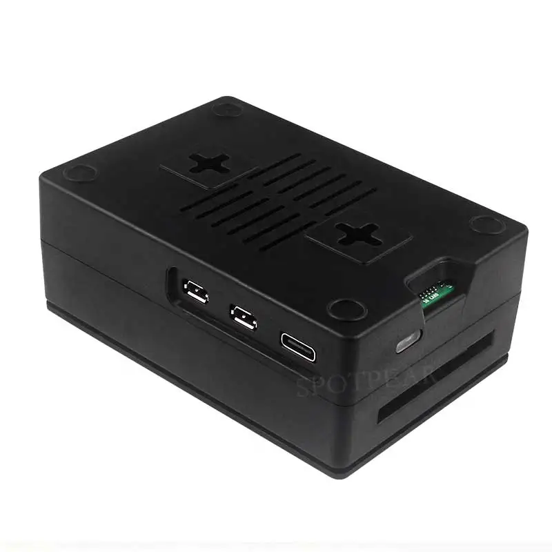 라즈베리 파이 5 ABS 케이스 대용량 다용도 탈착식 커버 및 팬 마운트 공식 쿨러, 3.5인치 LCD