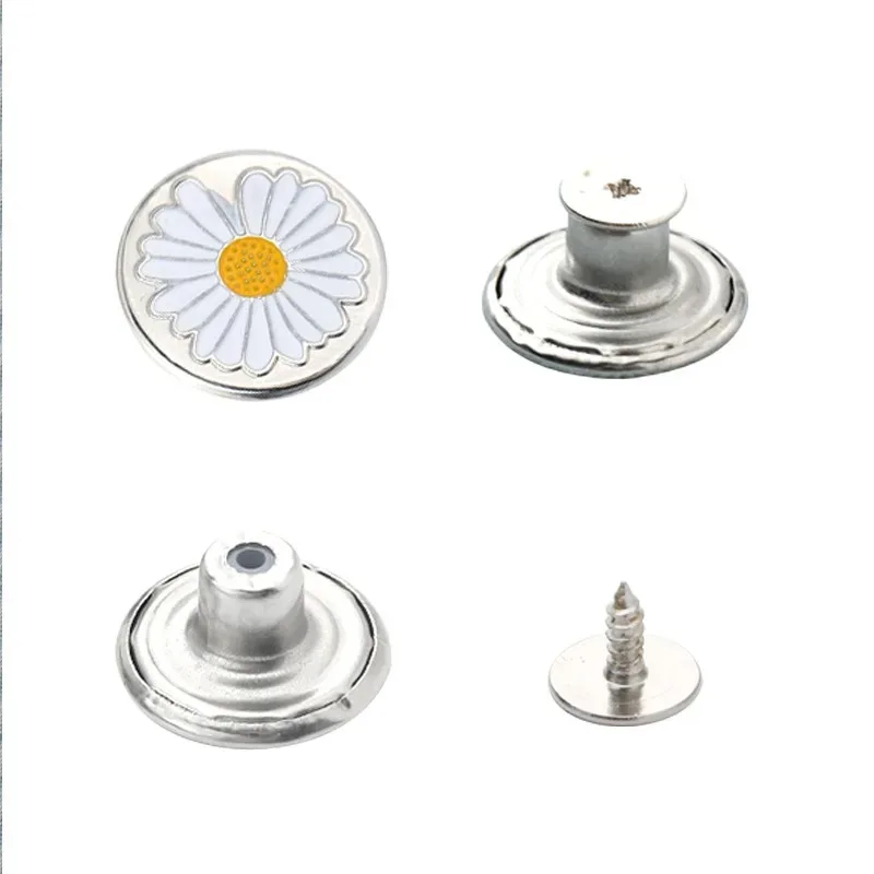 10Pcs 금속 청바지 단추 17mm 교체 바느질없는 나사 단추 수리 키트 Nailless 이동식 진 버클 의류 바지 핀