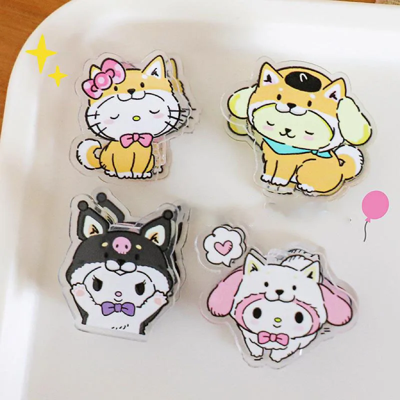 

Sanrio Pochacco Kuromi Closure Clamp Creative New Style Pp Clip Ins Simplicity Kawaii Acrylic Vertical Test Paper Clip