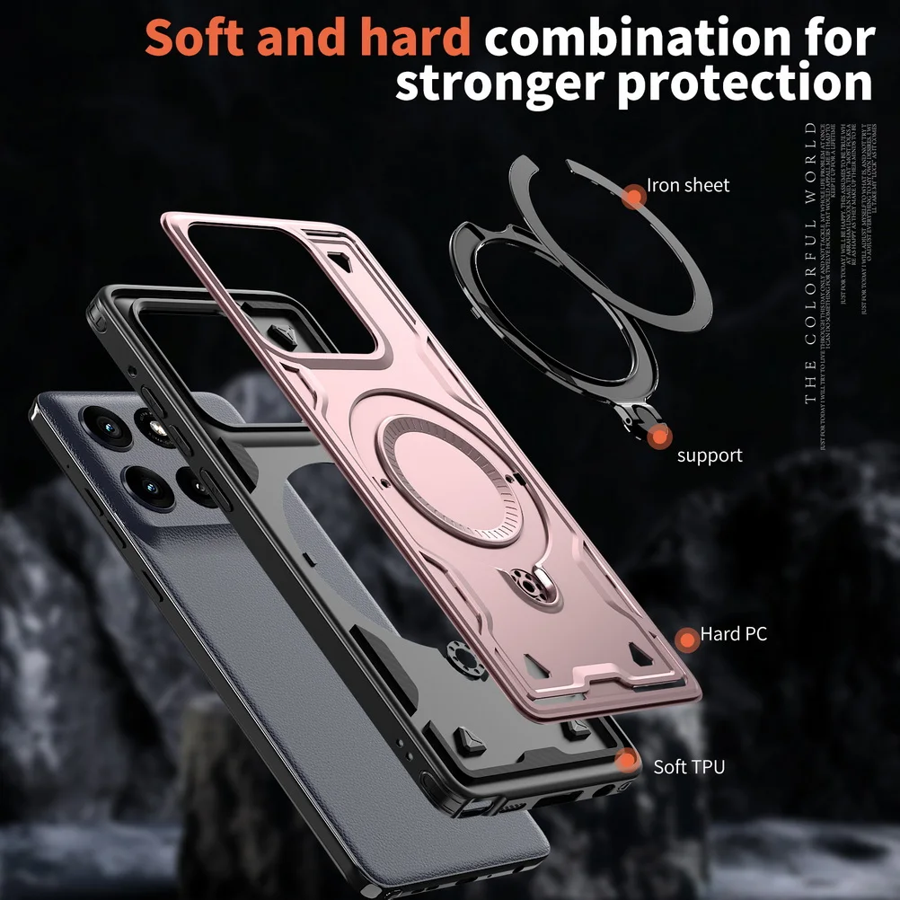 Metal Ring Magnet Wireless Charge Case - Enhanced Protection Cover