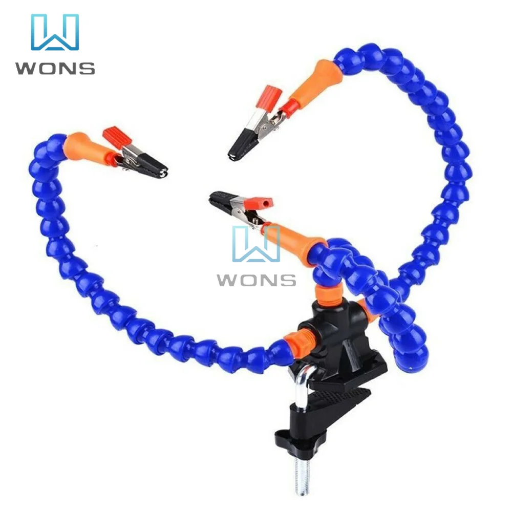 Table Clamp Soldering Station LED Glasses Magnifier Lamp DIY Soldering Third Hand Flexible Arms Welding Stand Repair Holder Tool soldering station soldering tool soldering helping hands welding tool