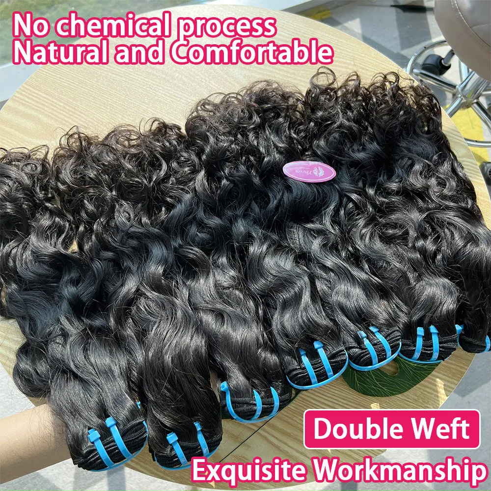 18A Water Wave Vietnamese 100% Human Hair Bundles #1B Natural Black Curly Unprocessed Raw Virgin Hair Weave Extensions For Women 2
