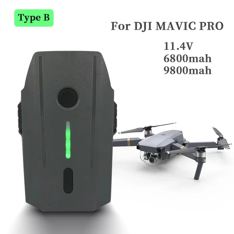 

100% high-quality, and large capacity suitable for DJI Mavic Pro/Platinum/White Intelligent Flight LiPo 3S battery 11.4V 9800mAh