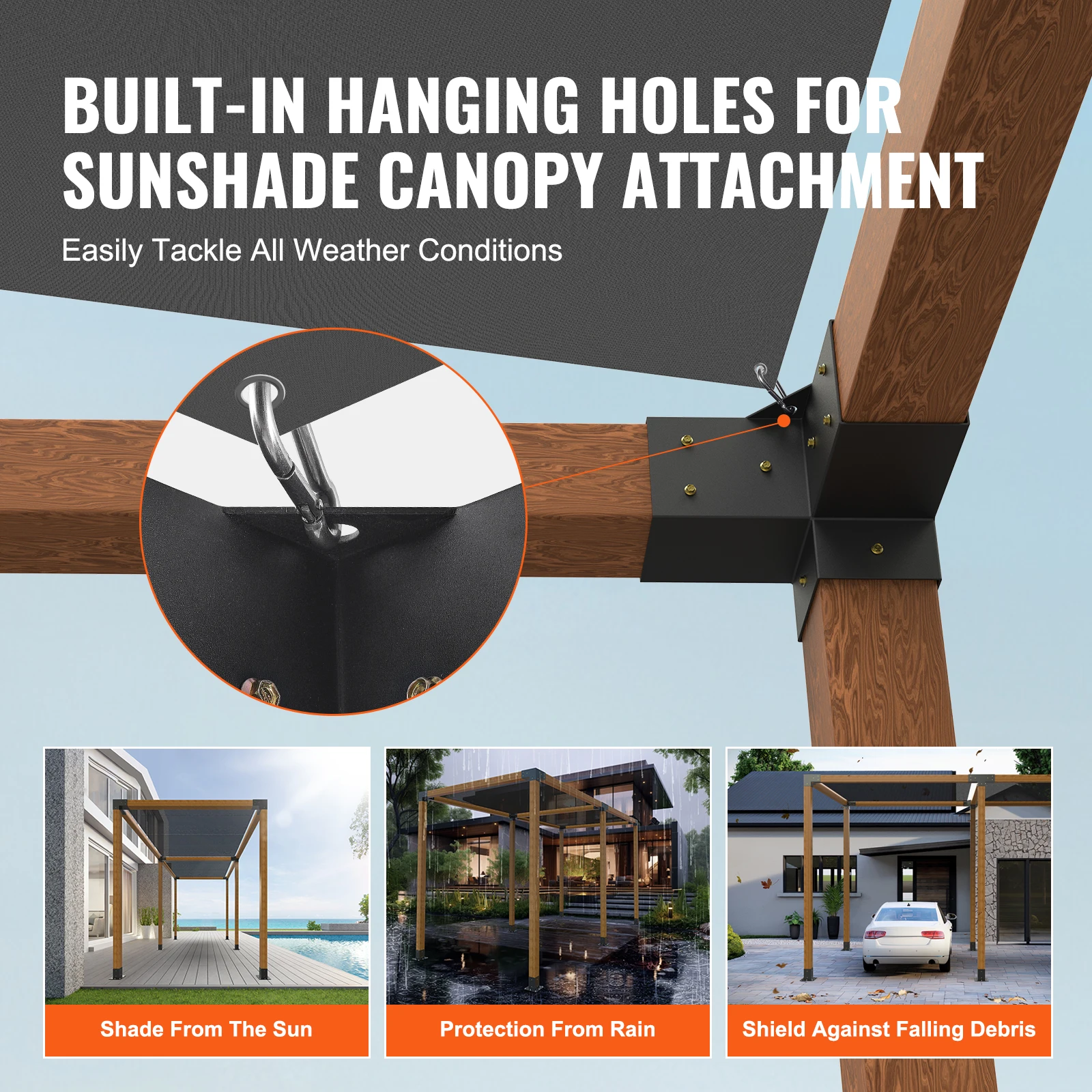 Pergola Bracket Kit Heavy Duty Woodworks DIY Post Base
