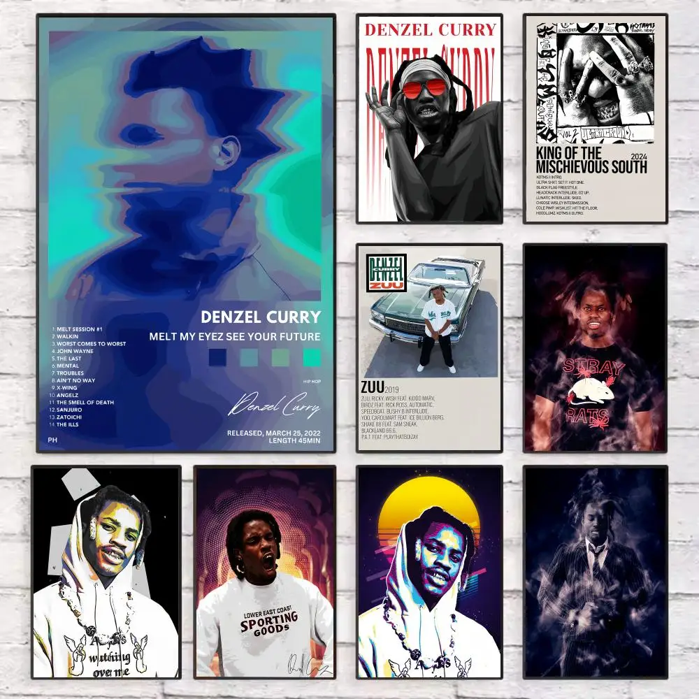 Rapper Pop D-Denzel C-Curry Poster Wall Art Sticky for Living Room ...