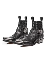 Metallic trim pointy toe women's boots high platform chunky heel black fashion boots lacing rivets new Chelsea boots