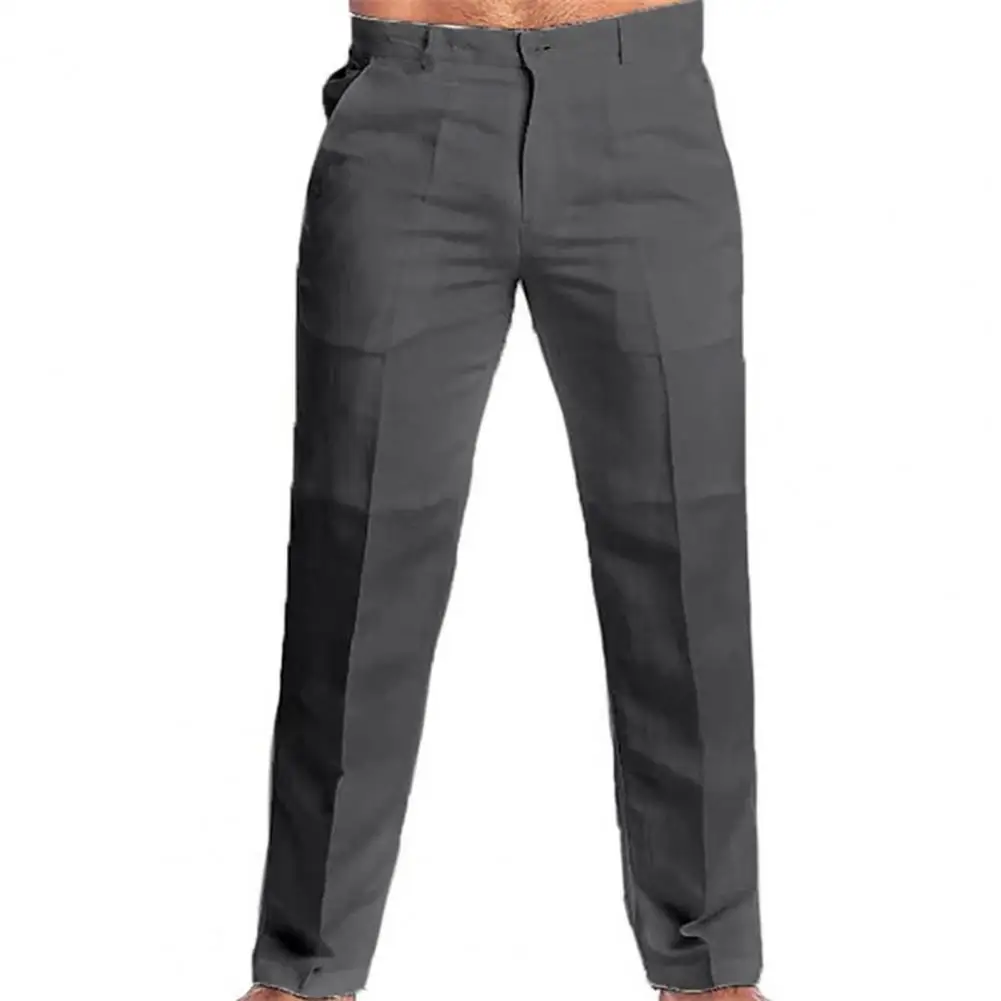

2023 Men's Stand Pocket Casual Linen Pants Solid White Gray Trouser Mens Elegant Fashion Sweatpants Men Streetwear Plus Size 3xl